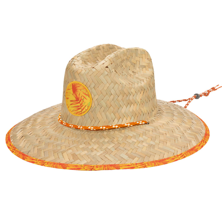 Mens Straw Lifeguard with Tropical Printed Under-brim (RSM5961)