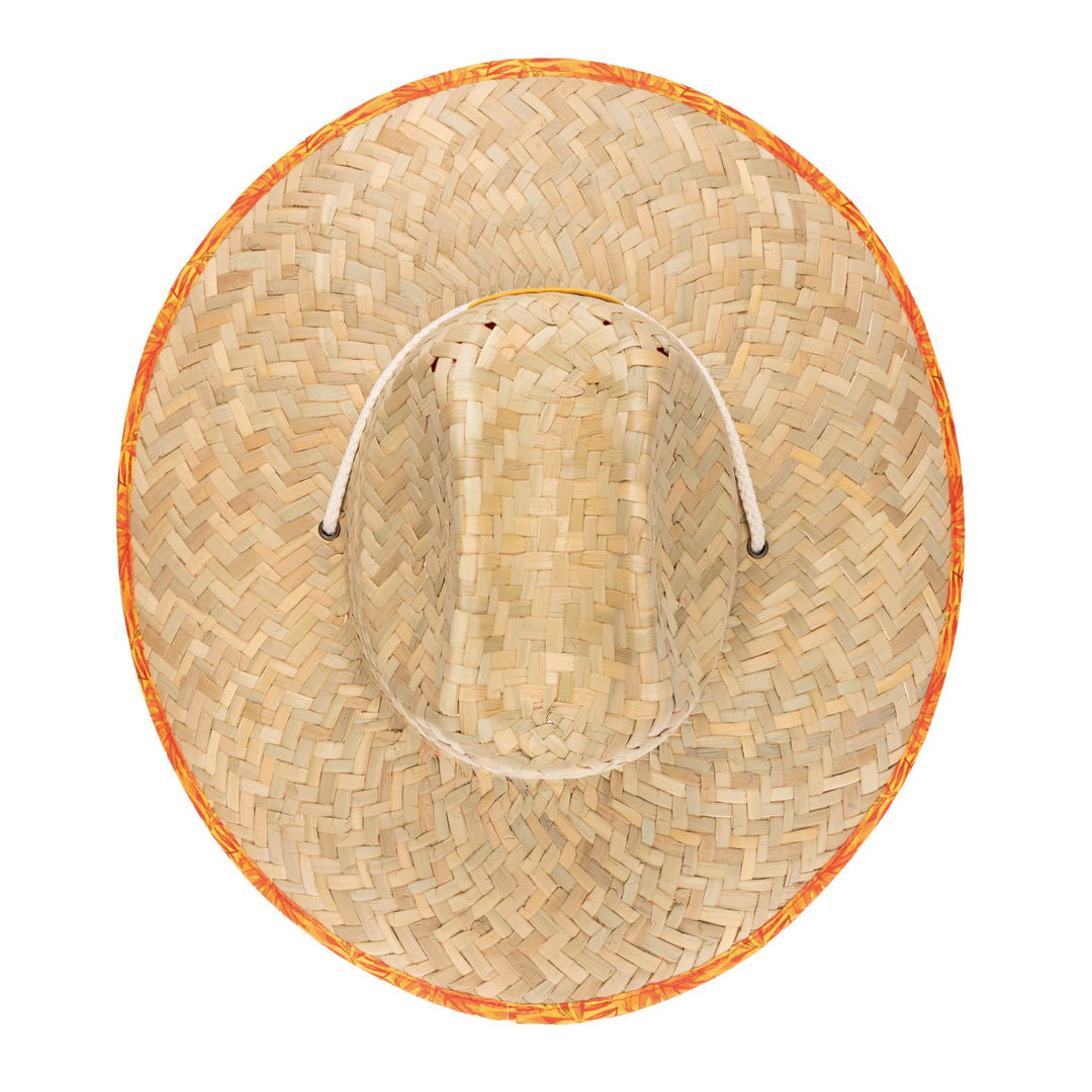 Mens Straw Lifeguard with Tropical Printed Under-brim (RSM5961)