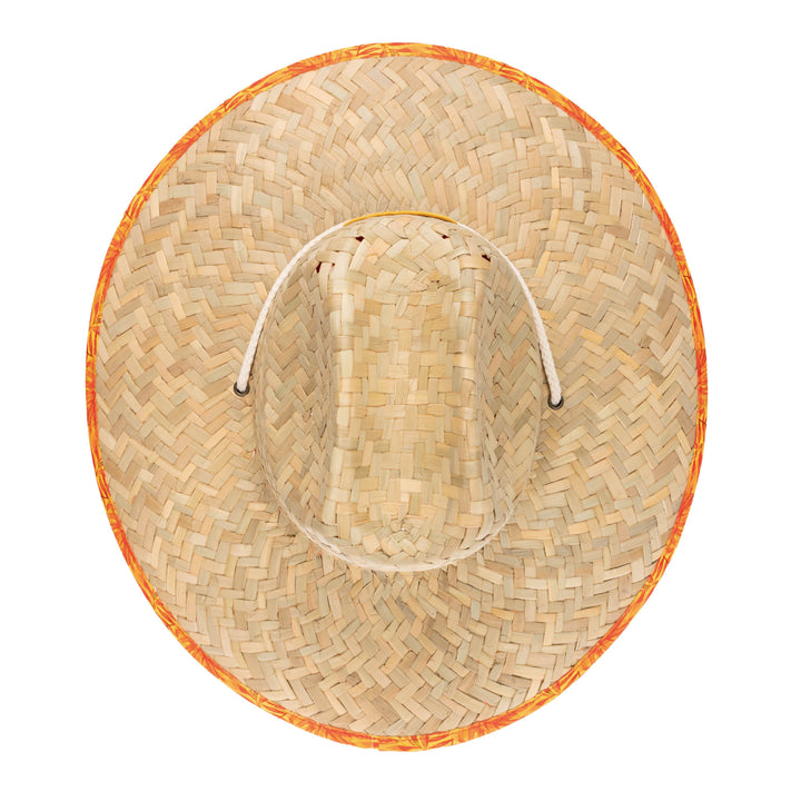 Mens Straw Lifeguard with Tropical Printed Under-brim (RSM5961)