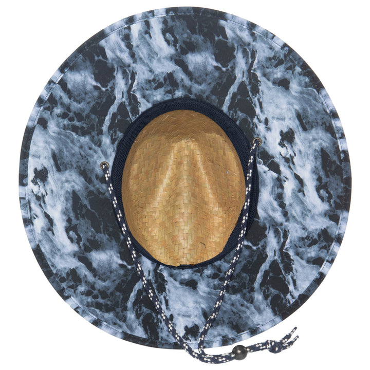 Mens Straw Lifeguard with Ocean Wave Under-brim (RSM5962)