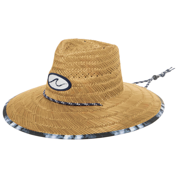 Mens Straw Lifeguard with Ocean Wave Under-brim (RSM5962)