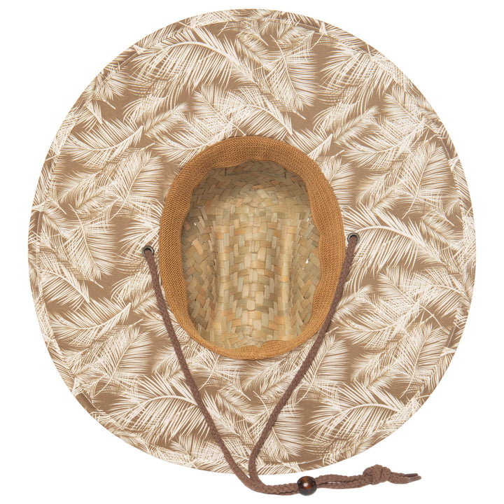Mens Rush Straw Lifeguard with Tropical Palm Leaf Under-brim (RSM5964)