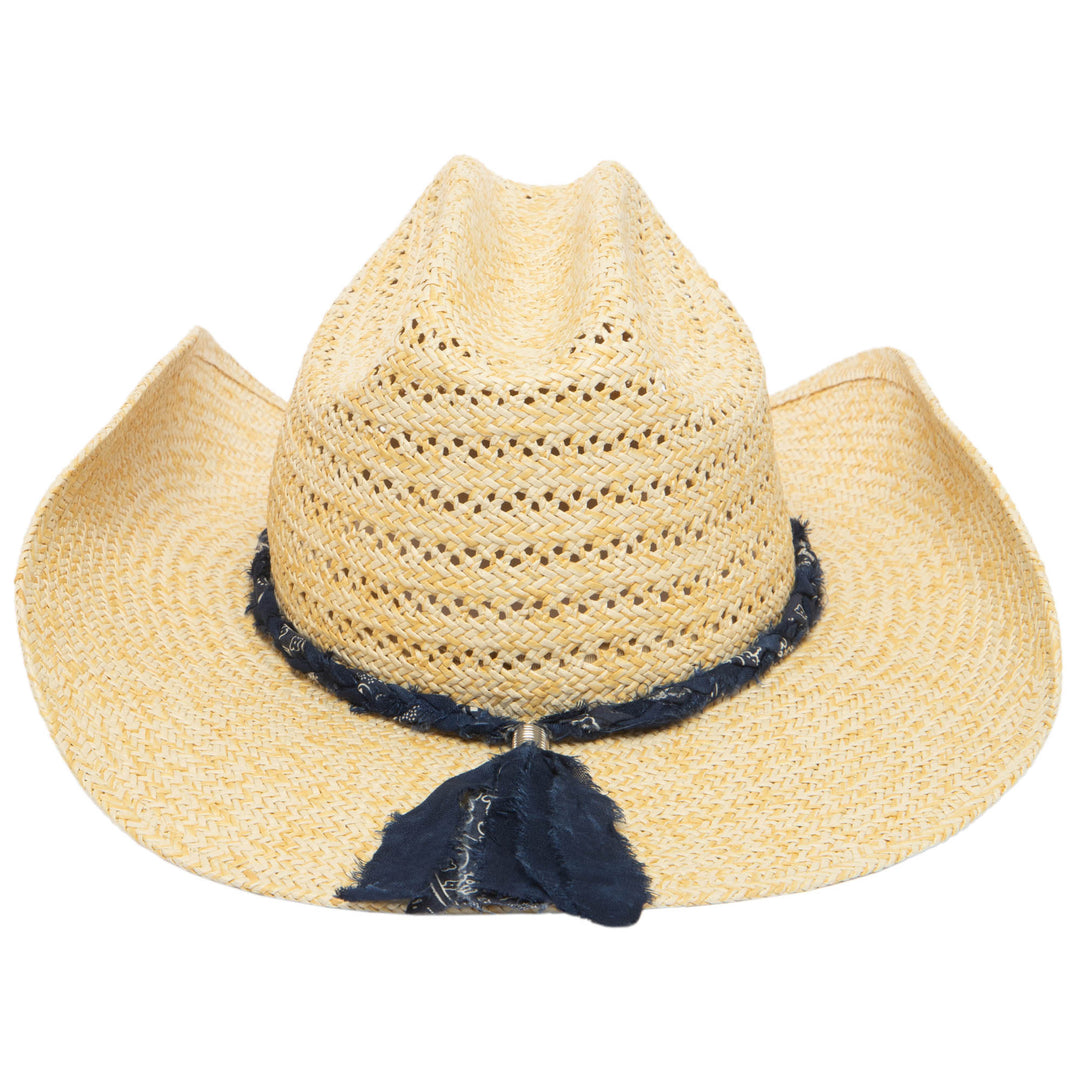 Annie - Woven Toyo Straw Cowboy with Wire Brim