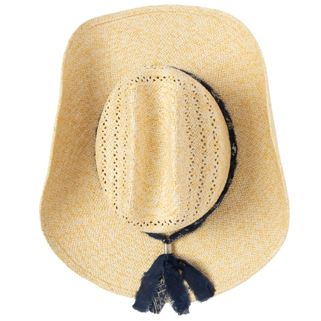 Annie - Woven Toyo Straw Cowboy with Wire Brim