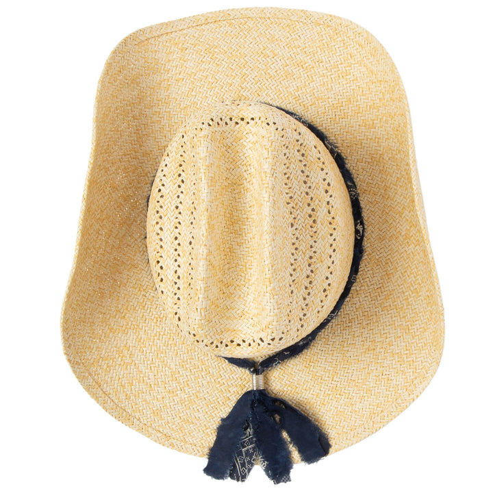 Annie - Woven Toyo Straw Cowboy with Wire Brim
