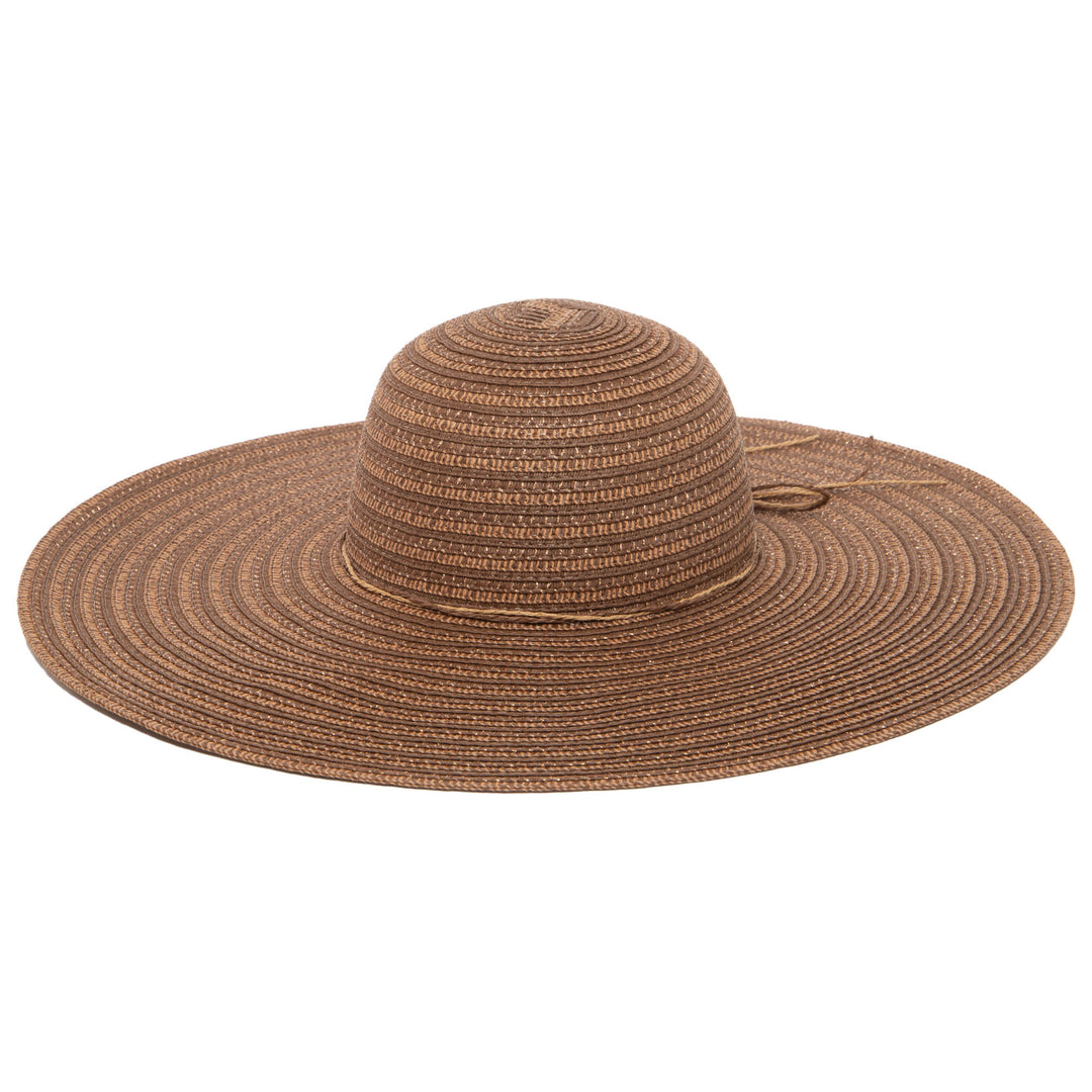 Wide Brim Floppy Sun Hat with Gold Lurex (UBL6836)