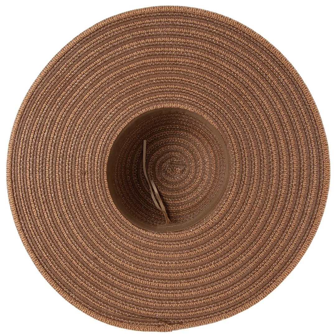 Wide Brim Floppy Sun Hat with Gold Lurex (UBL6836)