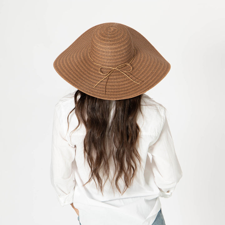 Wide Brim Floppy Sun Hat with Gold Lurex (UBL6836)