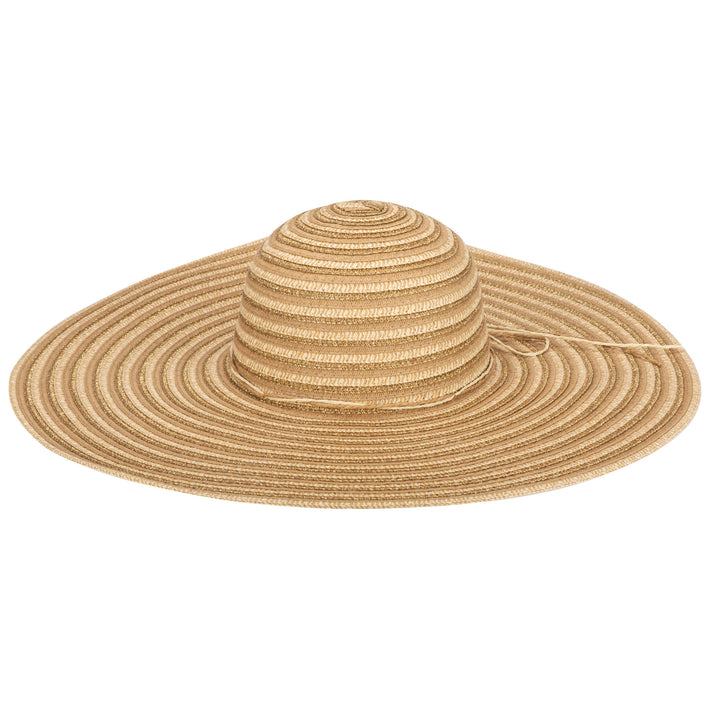 Wide Brim Floppy Sun Hat with Gold Lurex (UBL6836)