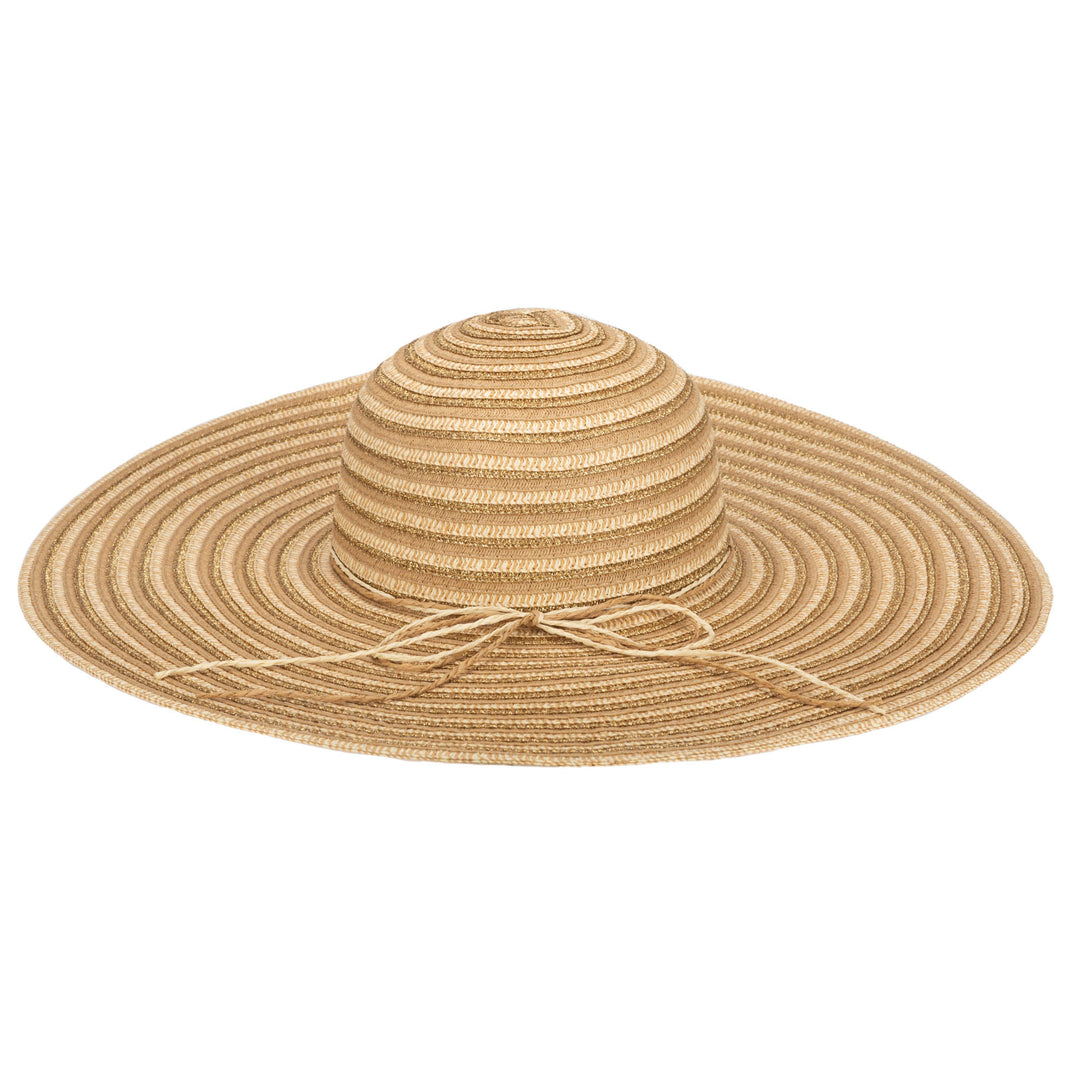 Wide Brim Floppy Sun Hat with Gold Lurex (UBL6836)