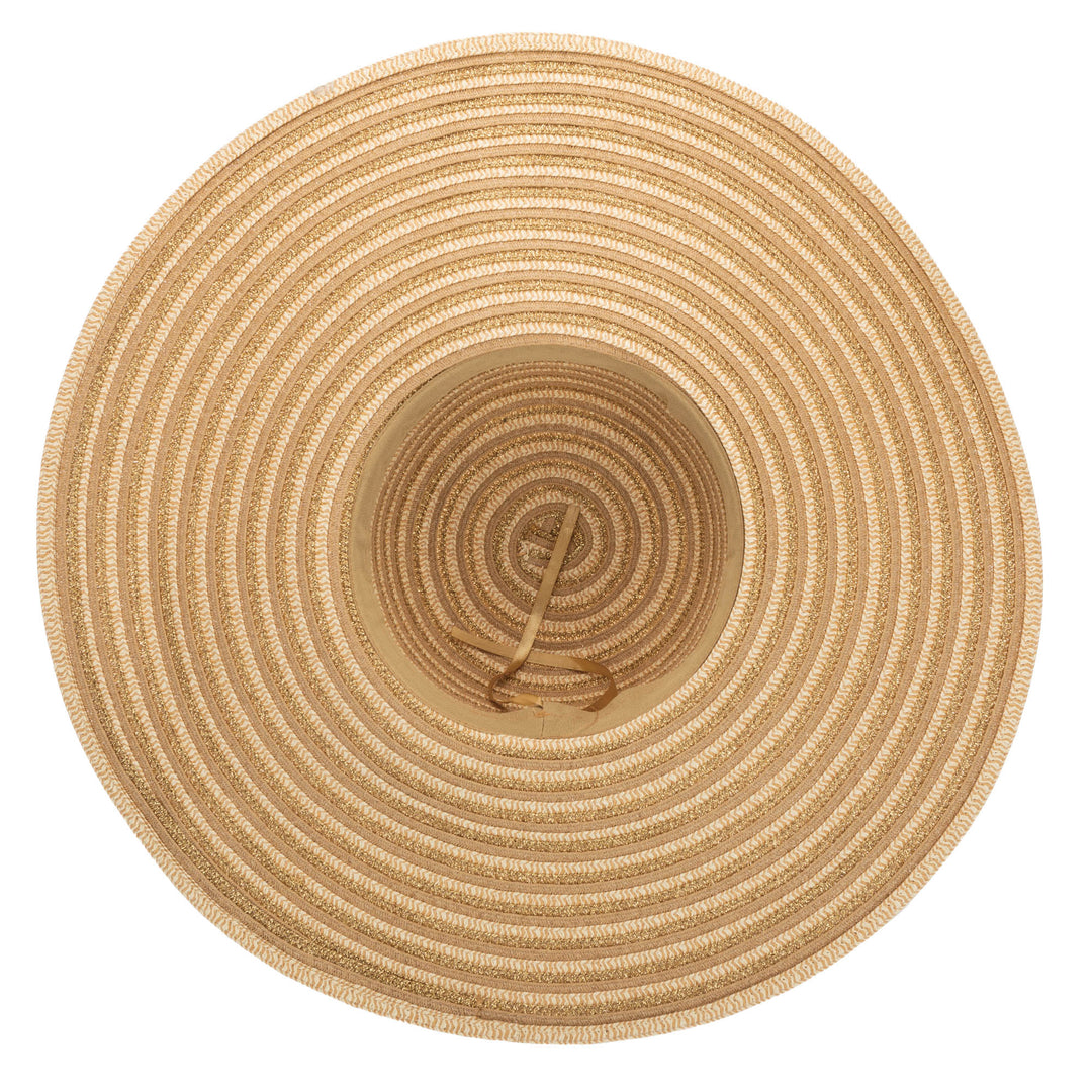Wide Brim Floppy Sun Hat with Gold Lurex (UBL6836)