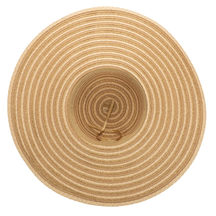 Wide Brim Floppy Sun Hat with Gold Lurex (UBL6836)