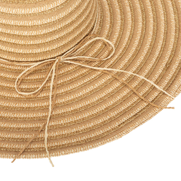 Wide Brim Floppy Sun Hat with Gold Lurex (UBL6836)