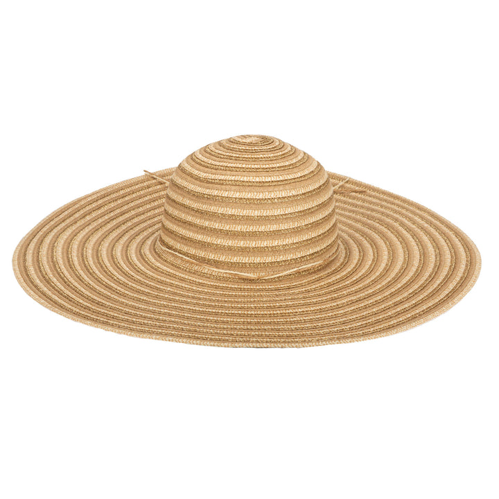 Wide Brim Floppy Sun Hat with Gold Lurex (UBL6836)