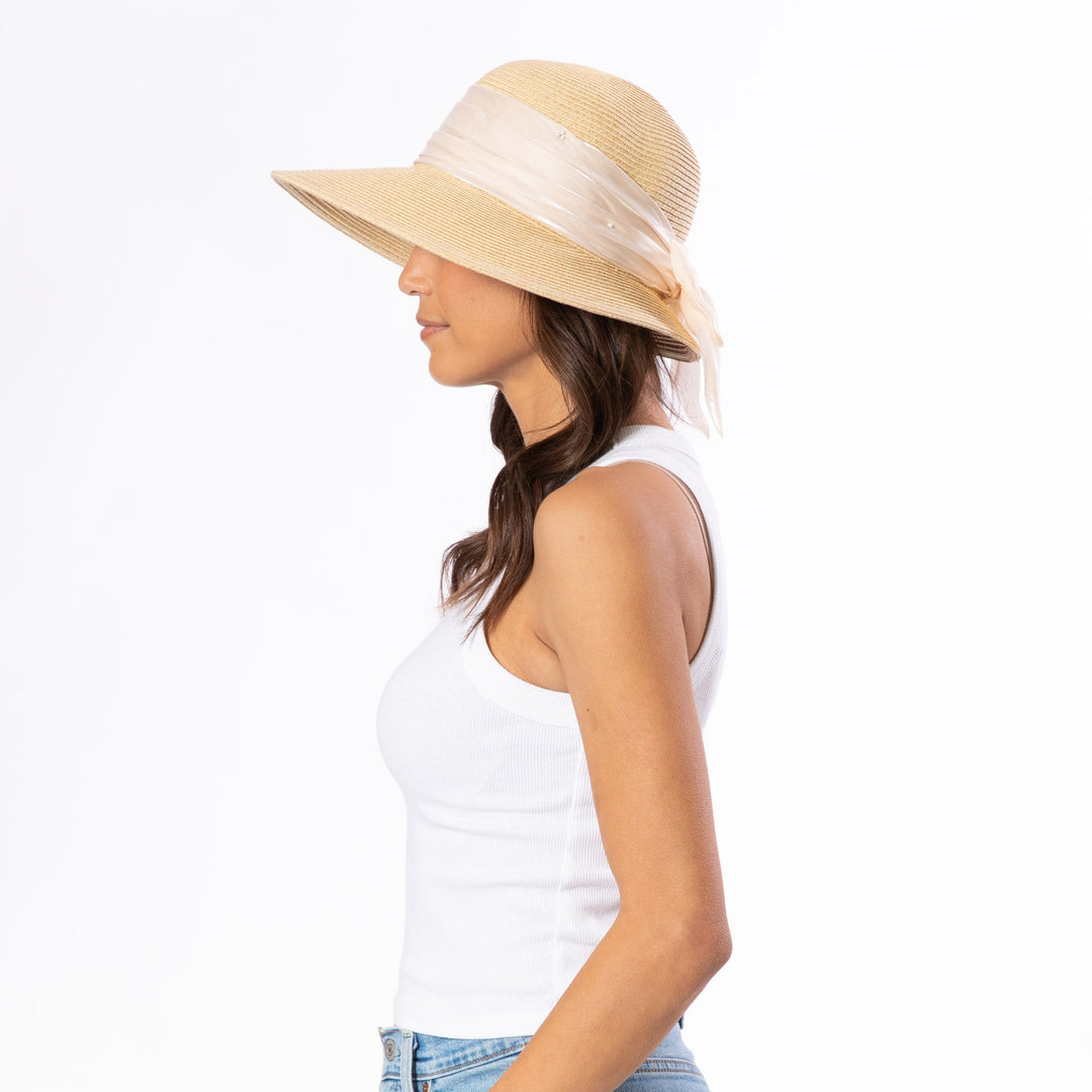 Grace - Ultrabraid Face Saver with Bow Band-FACE SAVER-San Diego Hat Company