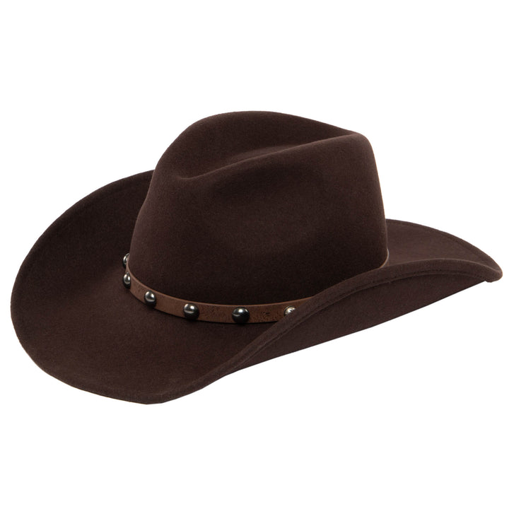 Wool Pinch Crown Cowboy with Leather Band by FRYE - WF91889FRYB
