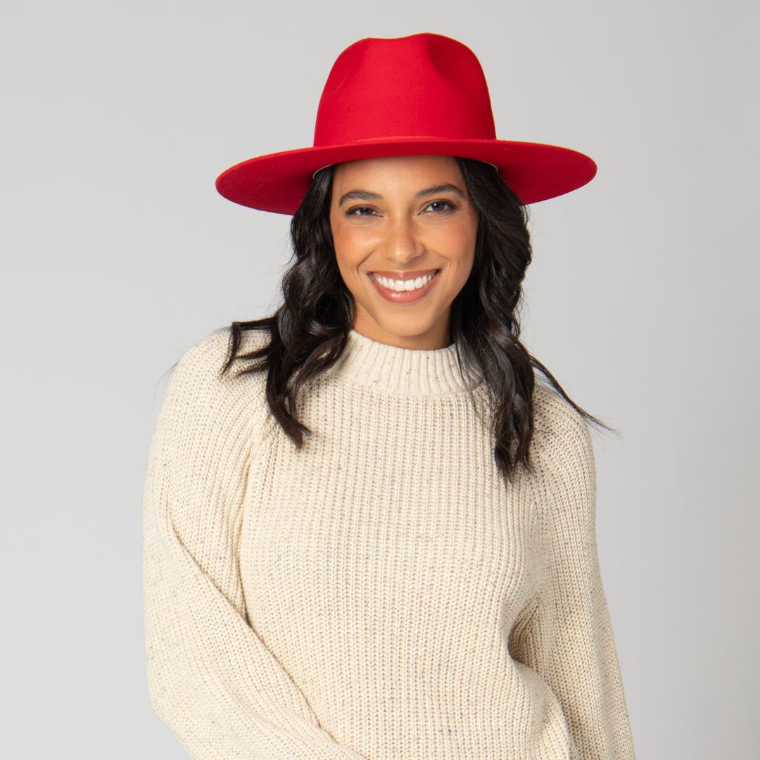 Lucy - Wool Felt Fedora with Tonal Grossgrain Band (WFH8256)