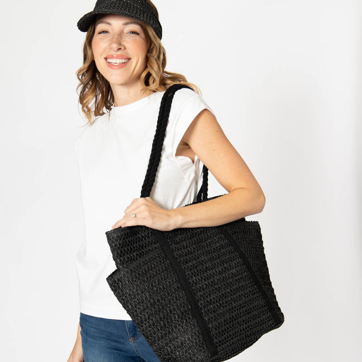 Cruz - Crochet Tote with Matching Visor