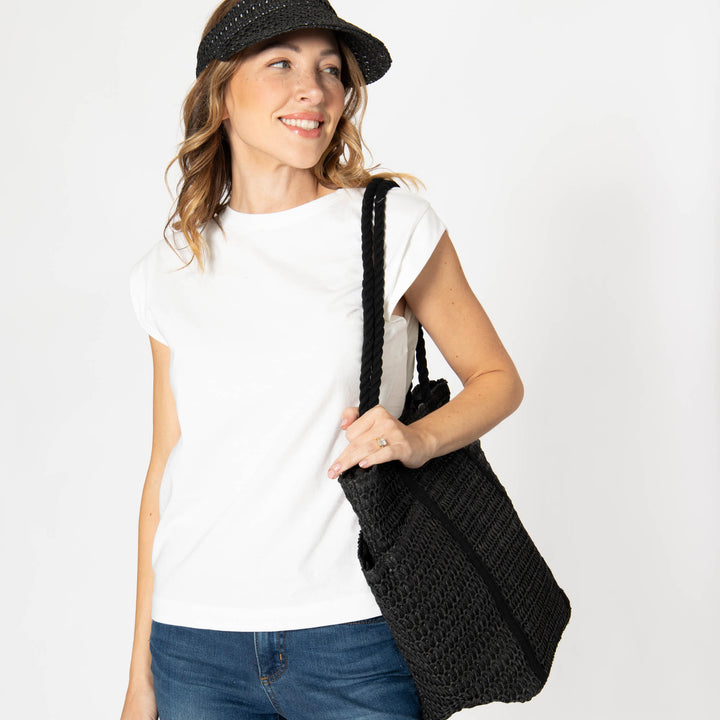 Cruz - Crochet Tote with Matching Visor