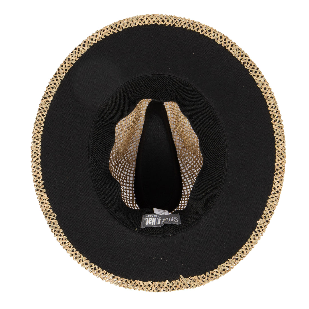 Mens Rush Straw Wide Brim Fedora -FS