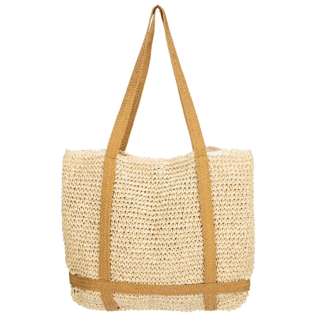 Day Trip - Woven Tote with hat Holder Straps