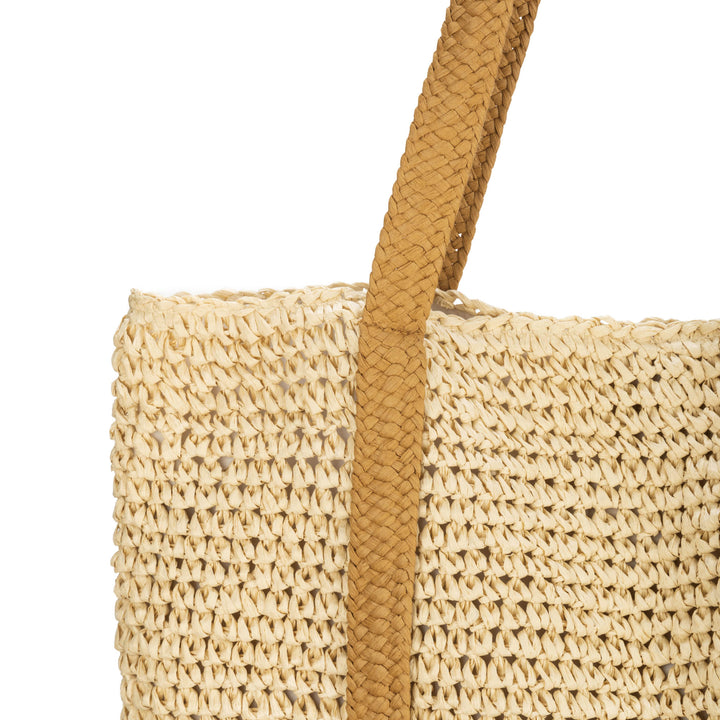 Day Trip - Woven Tote with hat Holder Straps