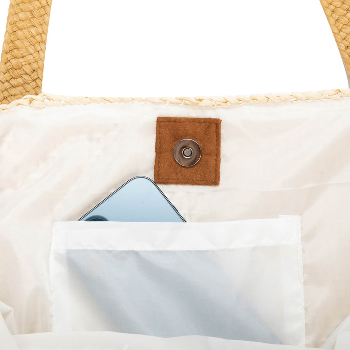 Day Trip - Woven Tote with hat Holder Straps
