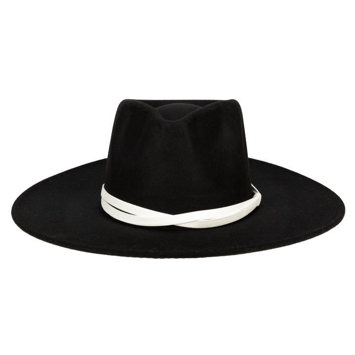 Faux Felt Wide Brim Fedora W/ Twisted Band (CTH3755)