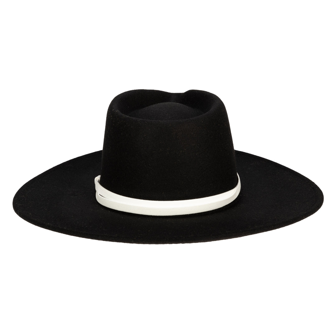Faux Felt Wide Brim Fedora W/ Twisted Band (CTH3755)