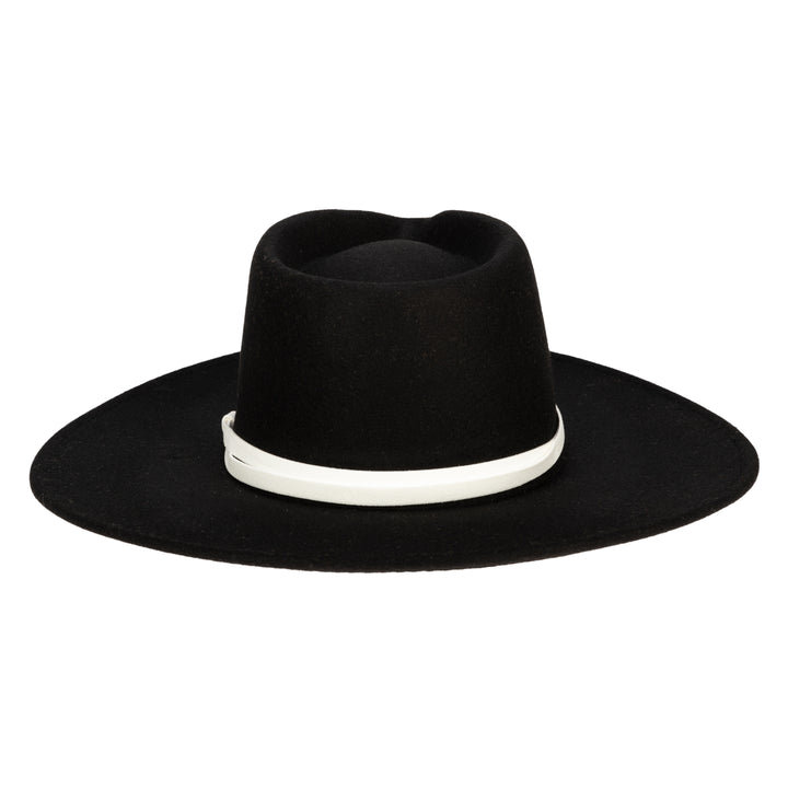 Faux Felt Wide Brim Fedora W/ Twisted Band (CTH3755)