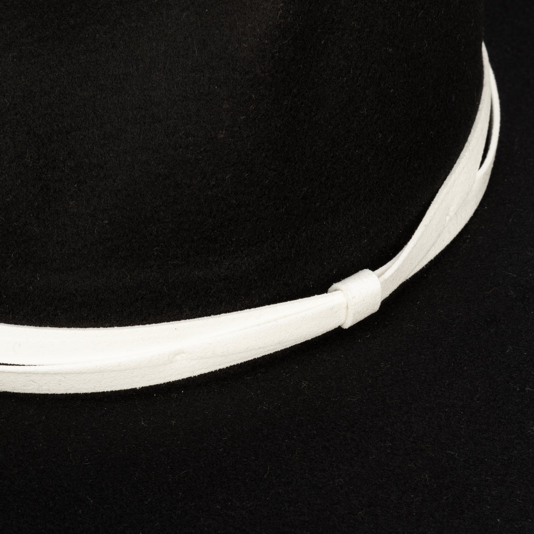 Faux Felt Wide Brim Fedora W/ Twisted Band (CTH3755)