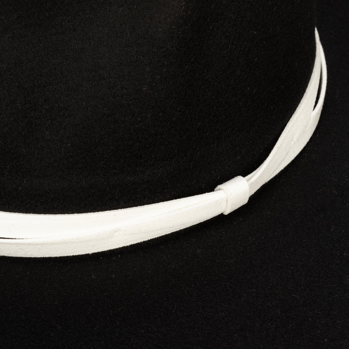 Faux Felt Wide Brim Fedora W/ Twisted Band (CTH3755)