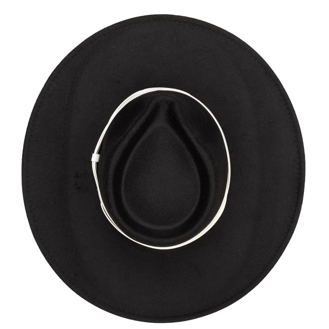 Faux Felt Wide Brim Fedora W/ Twisted Band (CTH3755)