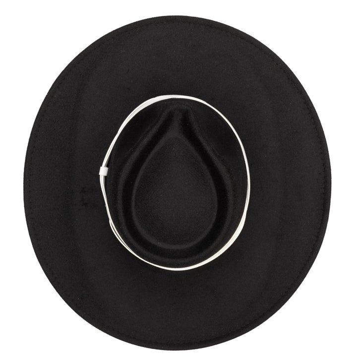 Faux Felt Wide Brim Fedora W/ Twisted Band (CTH3755)