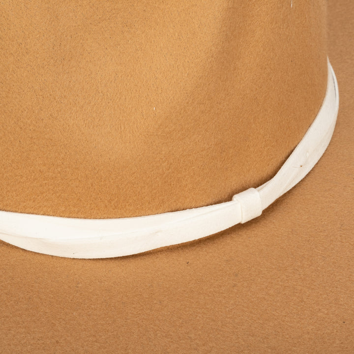 Faux Felt Wide Brim Fedora W/ Twisted Band (CTH3755)