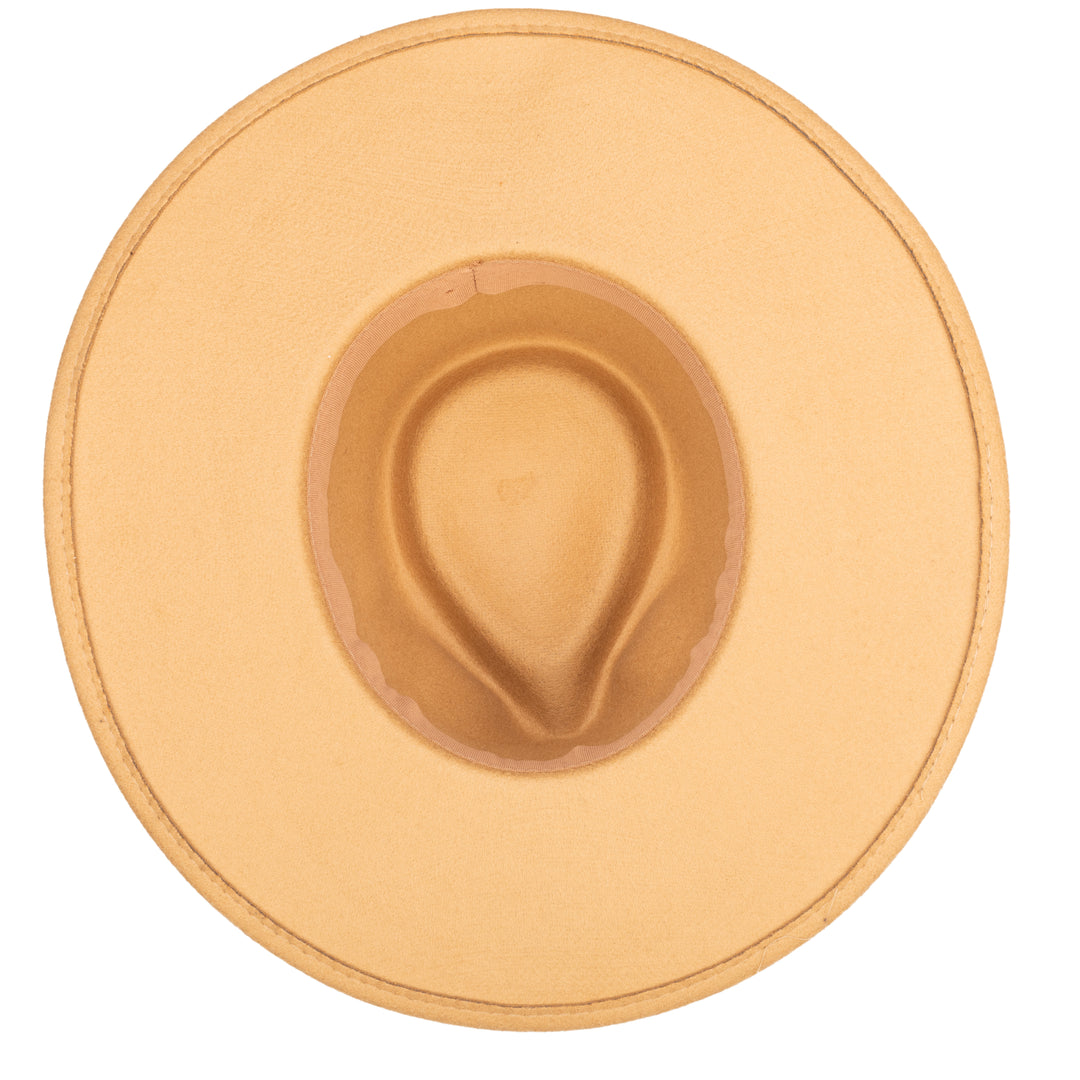 Faux Felt Wide Brim Fedora W/ Twisted Band (CTH3755)