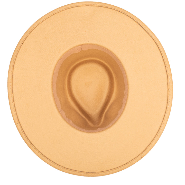 Faux Felt Wide Brim Fedora W/ Twisted Band (CTH3755)