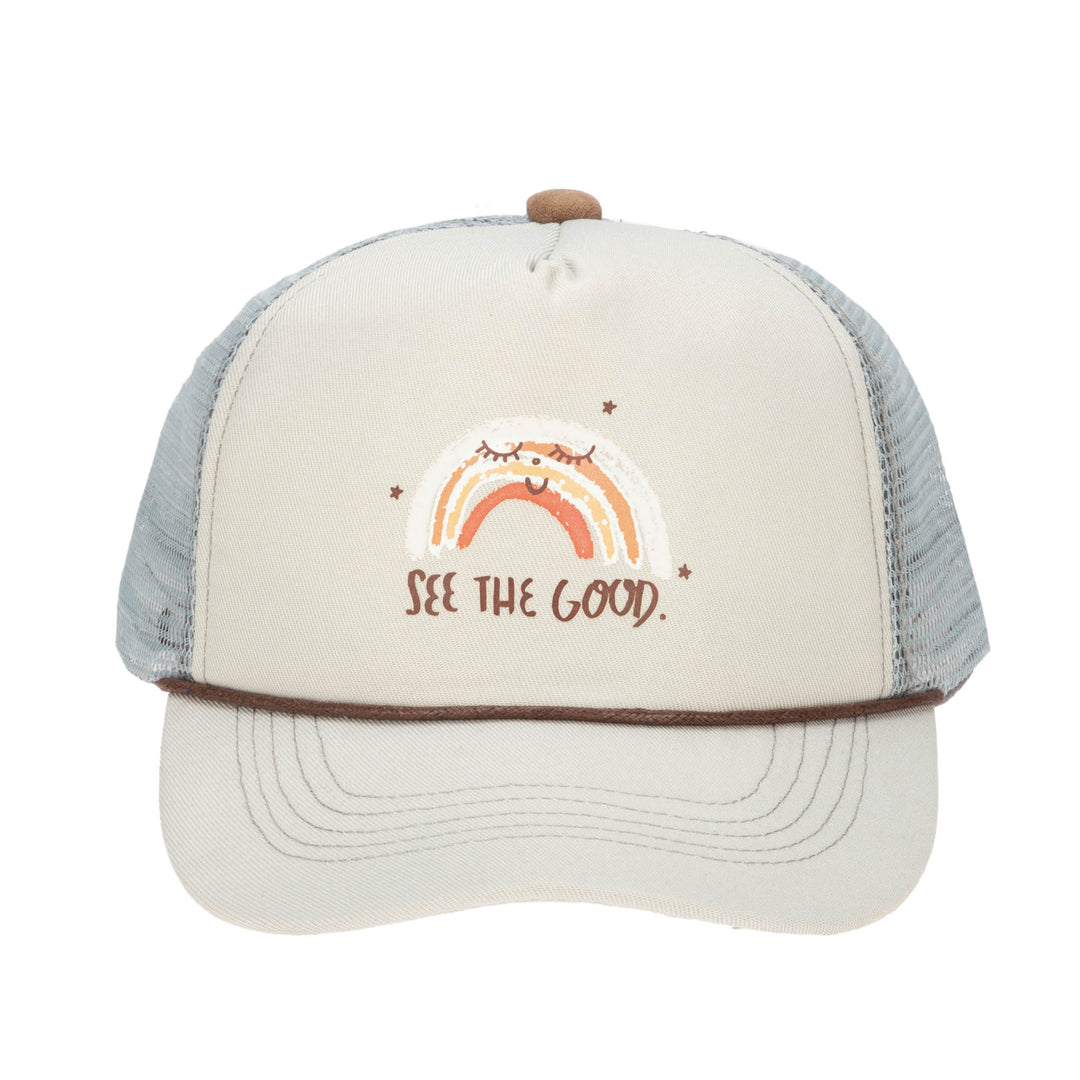 Cut and Sew Trucker Hat with "See the Good" Rainbow Graphic