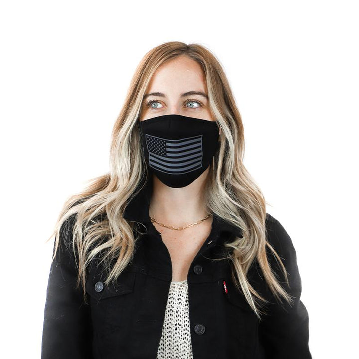 Black American Flag Face Cover