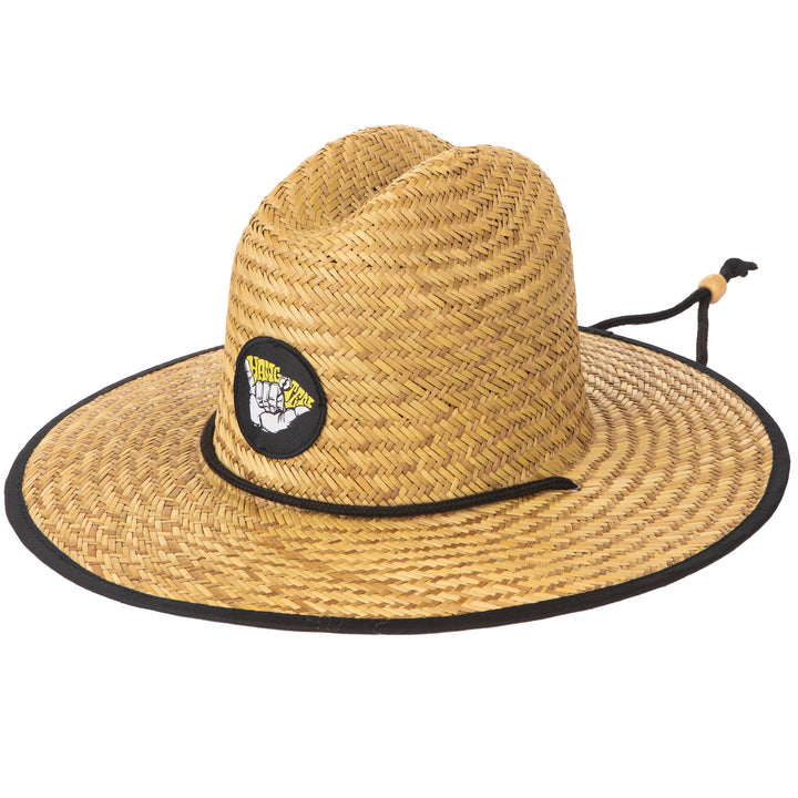 Hang Ten Straw Lifeguard Hat with Lined Under-Brim and Chin Cord - HTL0001