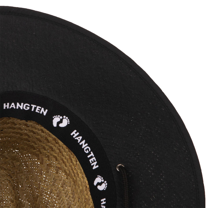 Hang Ten Straw Lifeguard Hat with Lined Under-Brim and Chin Cord - HTL0001