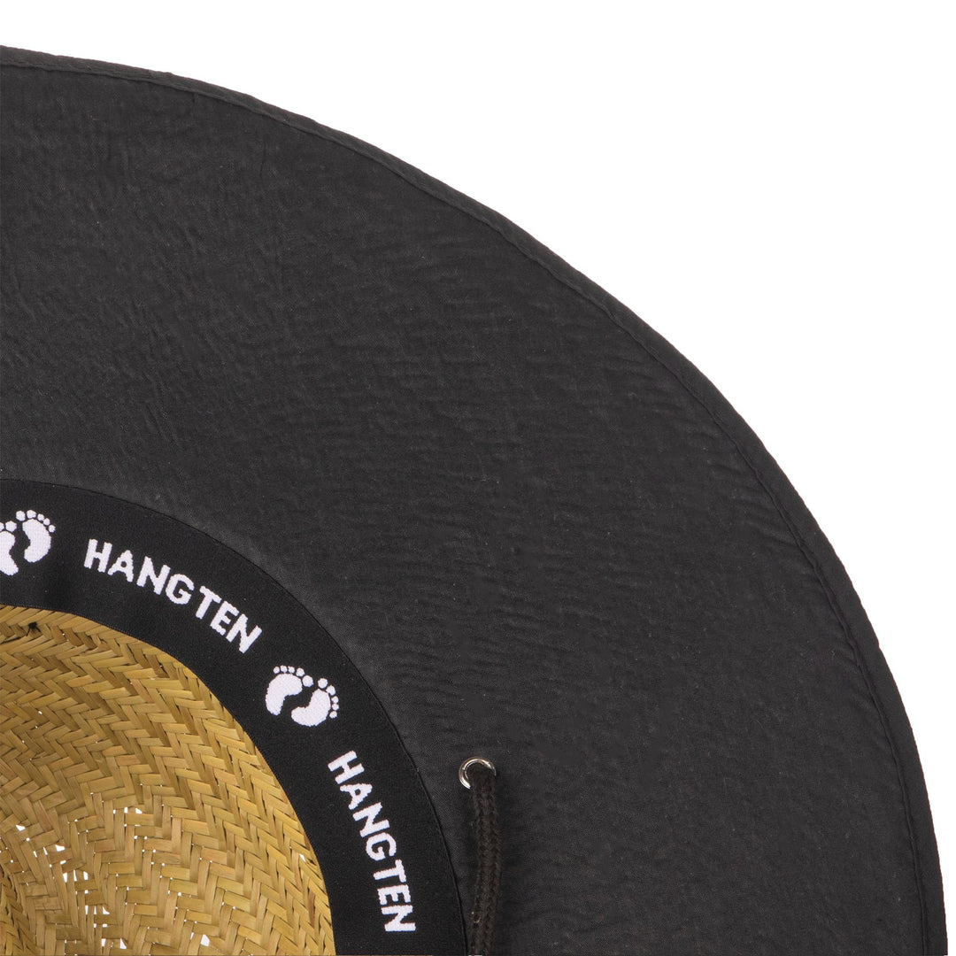 Hang Ten Straw Lifeguard Hat with Lined Under-Brim and Chin Cord - HTL0003