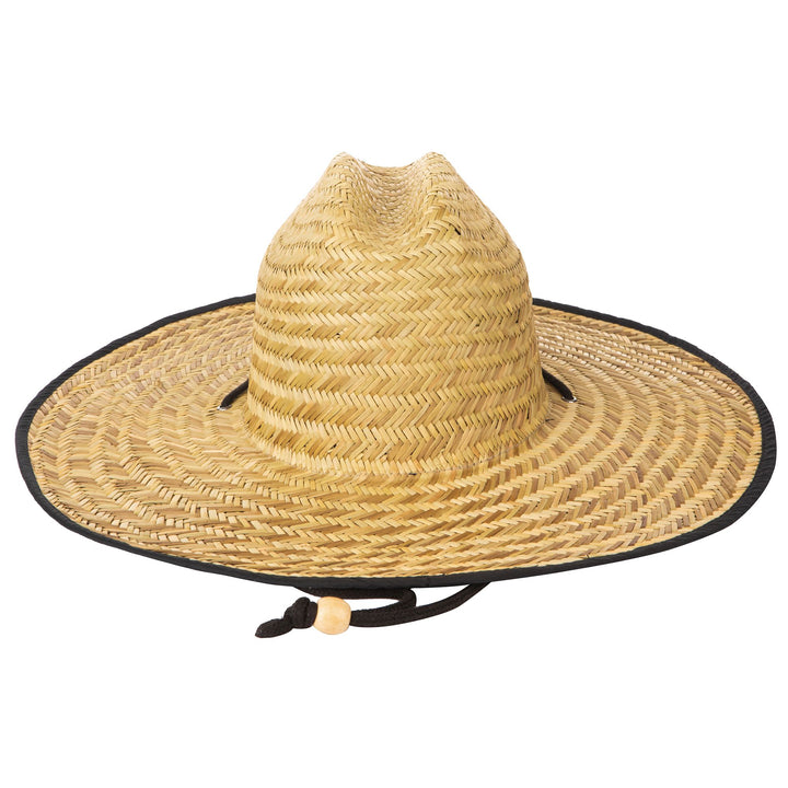 Hang Ten Straw Lifeguard Hat with Lined Under-Brim and Chin Cord - HTL0003