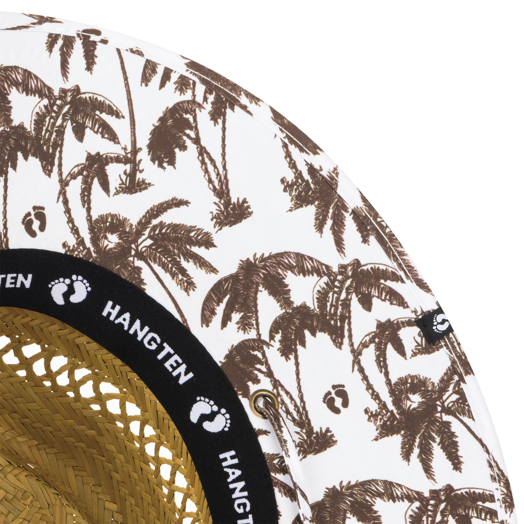 Straw Lifegaurd with Palm Printed Band and Under-brim with Chin cord - (HTL0004)