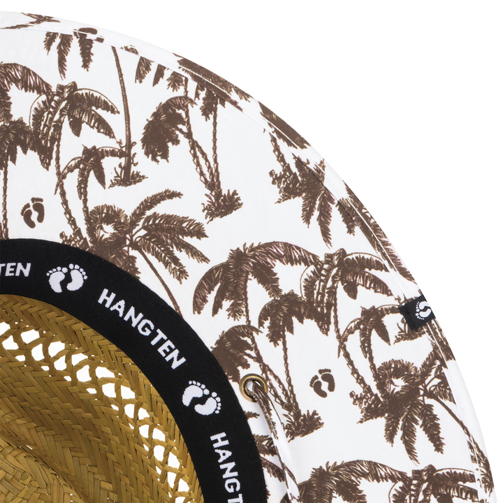 Straw Lifegaurd with Palm Printed Band and Under-brim with Chin cord - (HTL0004)