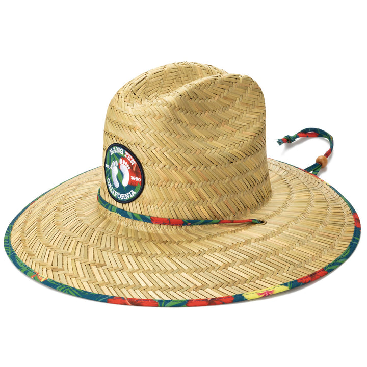 Hang Ten Lifeguard Hat with Embroidered Patch and Tropical Printed Under-Brim - HTL1111