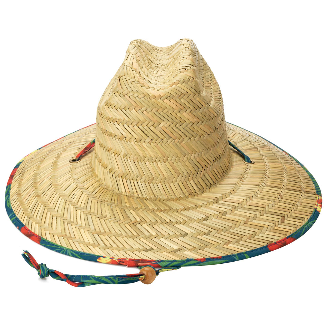 Hang Ten Lifeguard Hat with Embroidered Patch and Tropical Printed Under-Brim - HTL1111