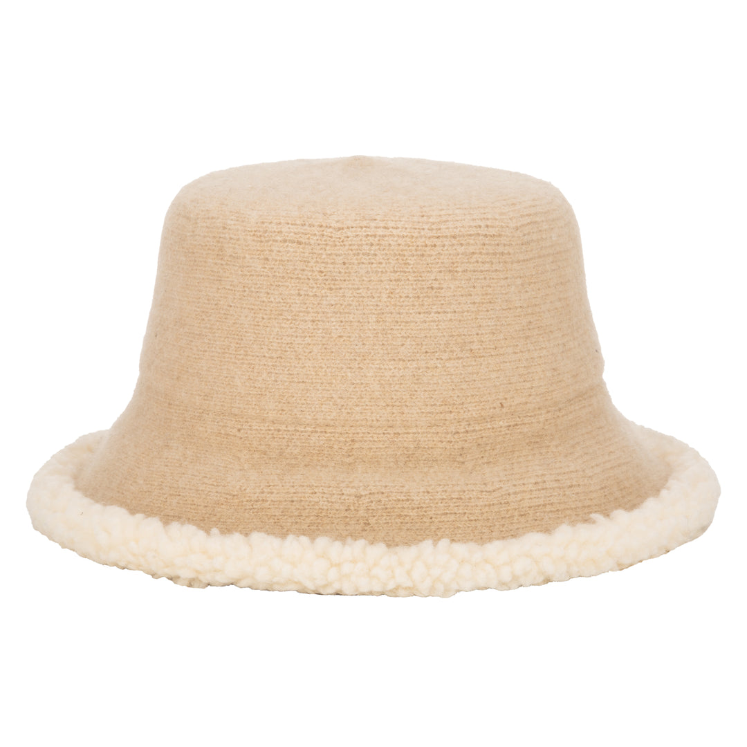 Burr Oak - Machine Knit Wool Blend Bucket with Shearling Edge (KNH1512)