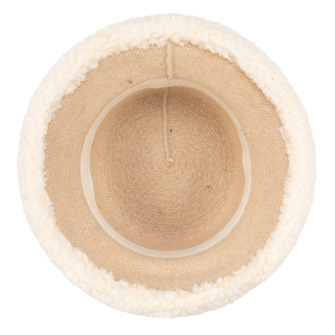 Burr Oak - Machine Knit Wool Blend Bucket with Shearling Edge (KNH1512)