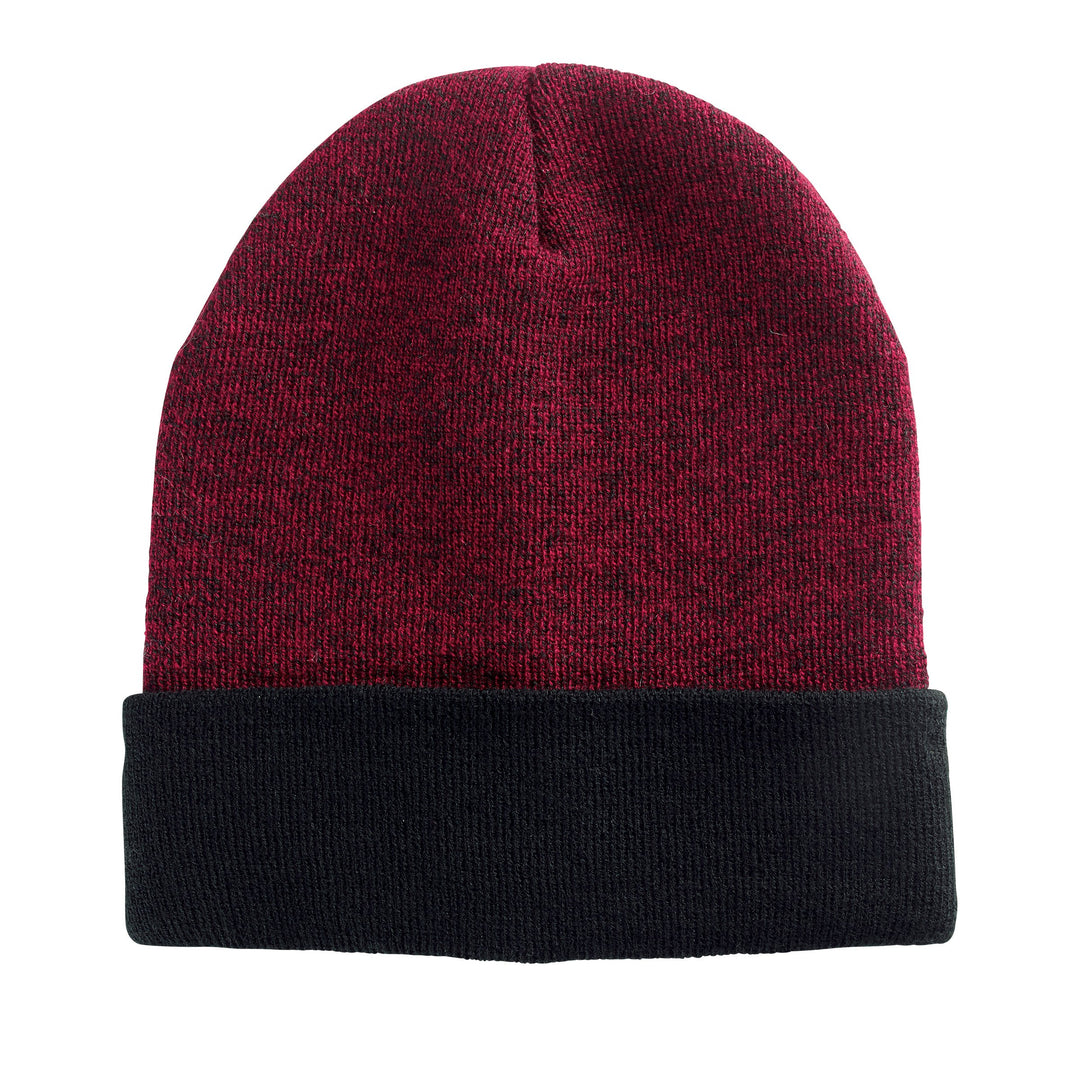 Womens Marled Yarn Beanie With Cuff (KNH3386)